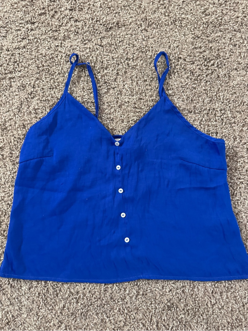 Primark Royal Blue Button-Front Spaghetti Strap Cami